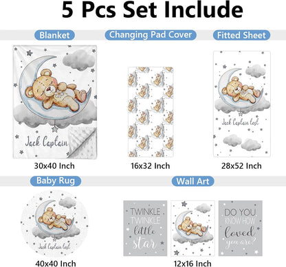 Bear Gray Crib Bedding Set