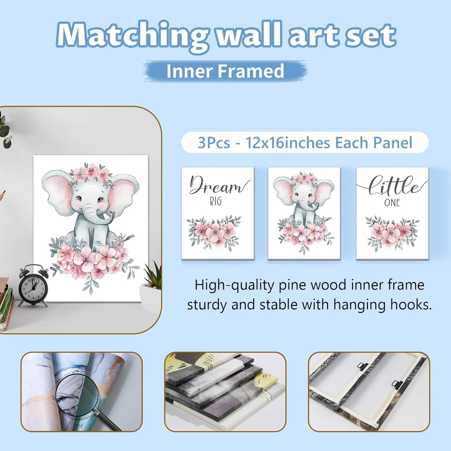 Elephant Floral Crib Bedding Set