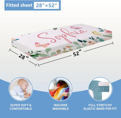 Butterfly Pink Crib Bedding Set
