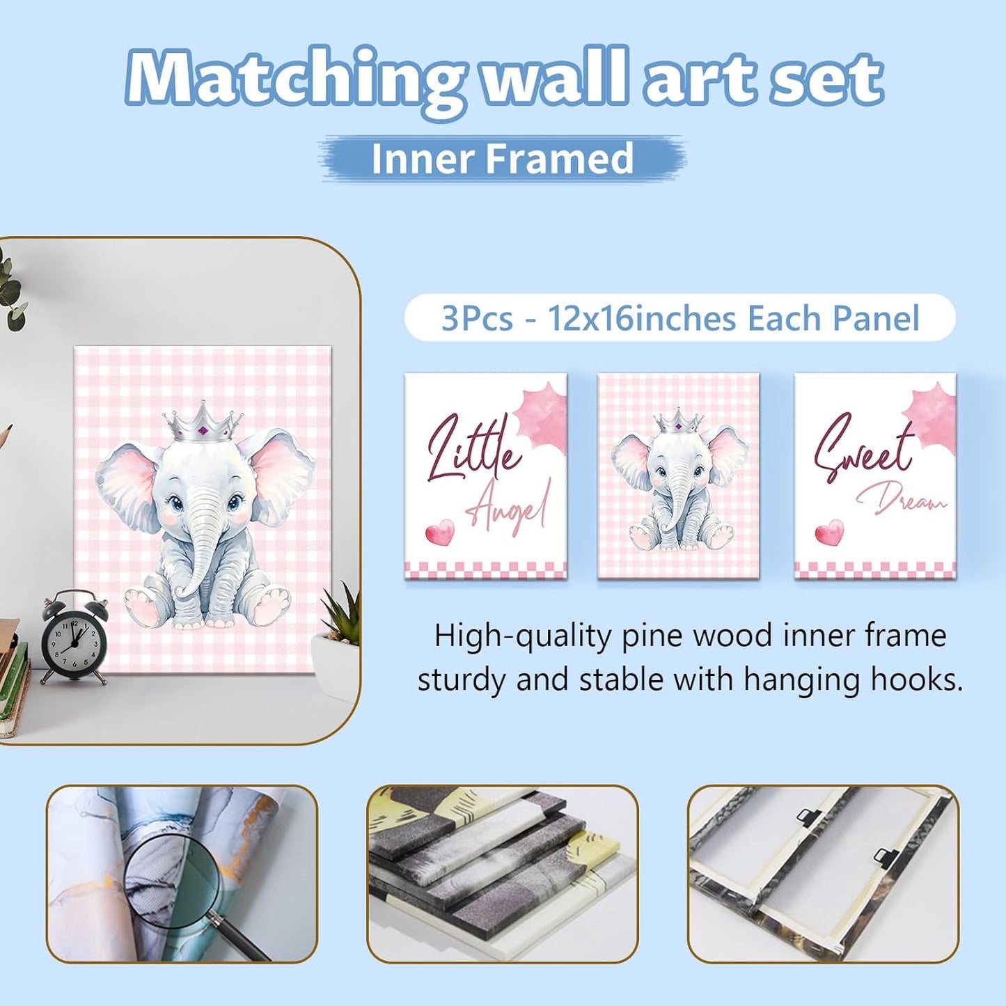Elephant Pink Heart Crib Bedding Set