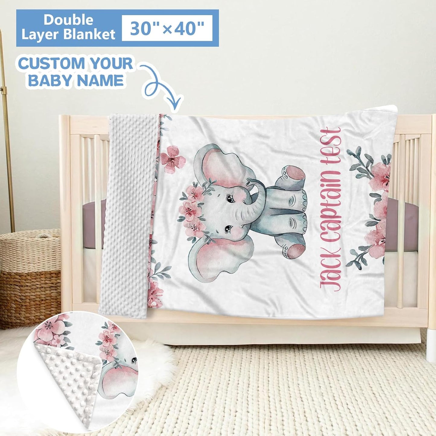 Elephant Floral Crib Bedding Set