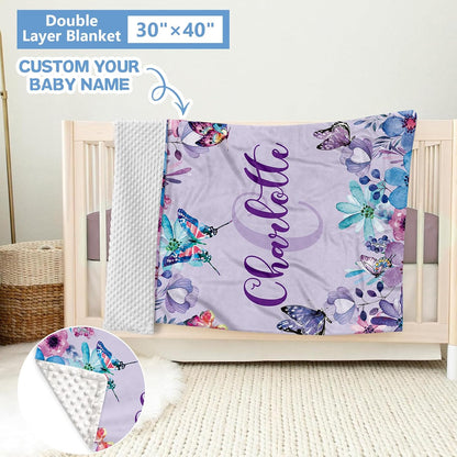 Butterfly Purple Crib Bedding Set