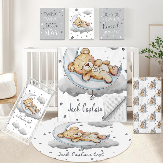 Bear Gray Crib Bedding Set