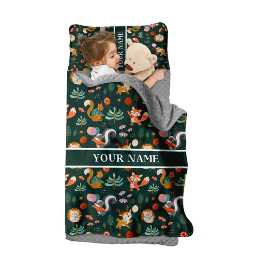 Personalized Nap Mat Woodland Animals 02 Edition