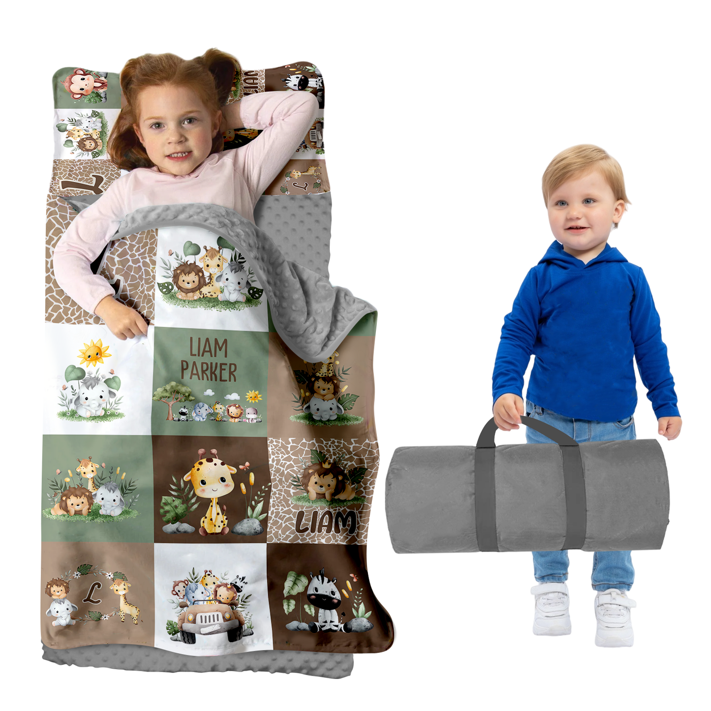 Personalized Nap Mat Zoo Edition