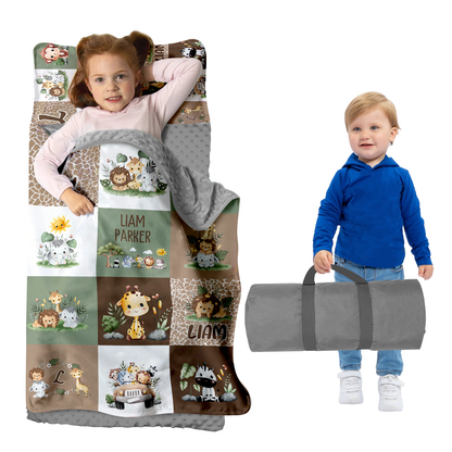 Personalized Nap Mat Zoo Edition