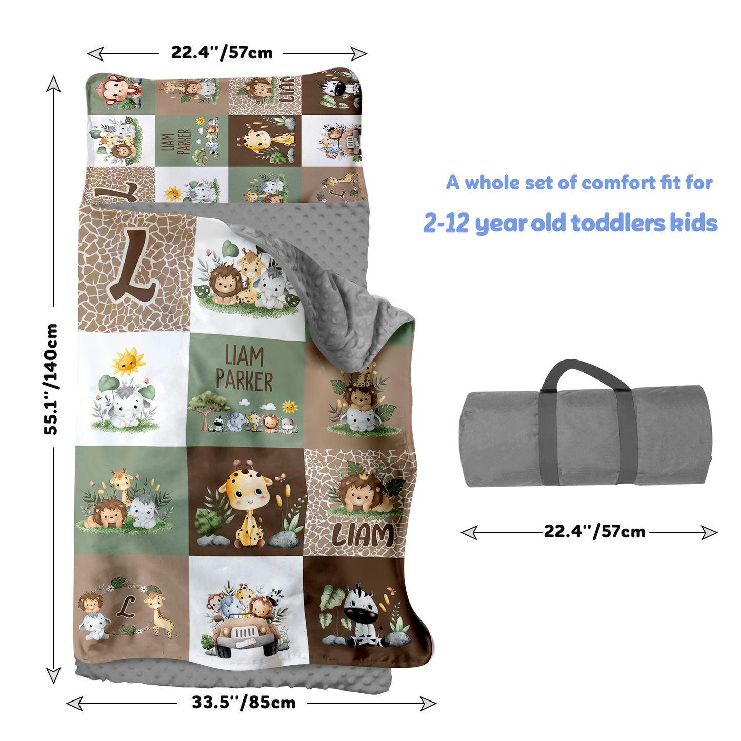 Personalized Nap Mat Zoo Edition