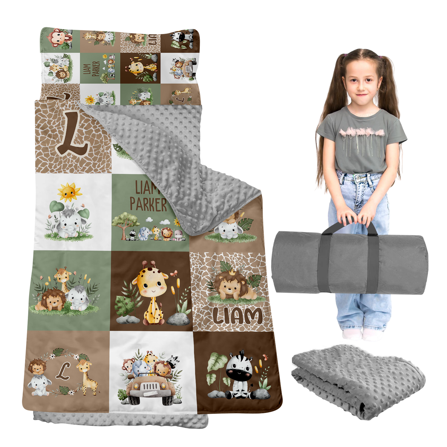 Personalized Nap Mat Zoo Edition