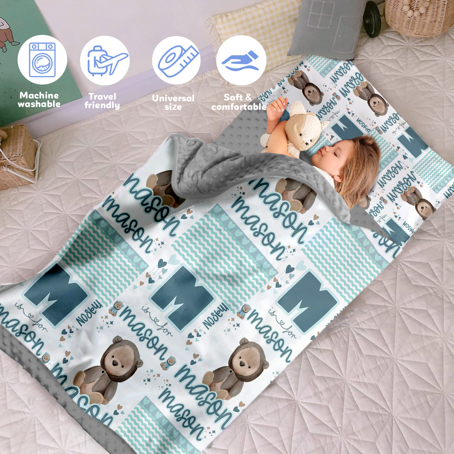 Personalized Nap Mat Zoo 02 Edition