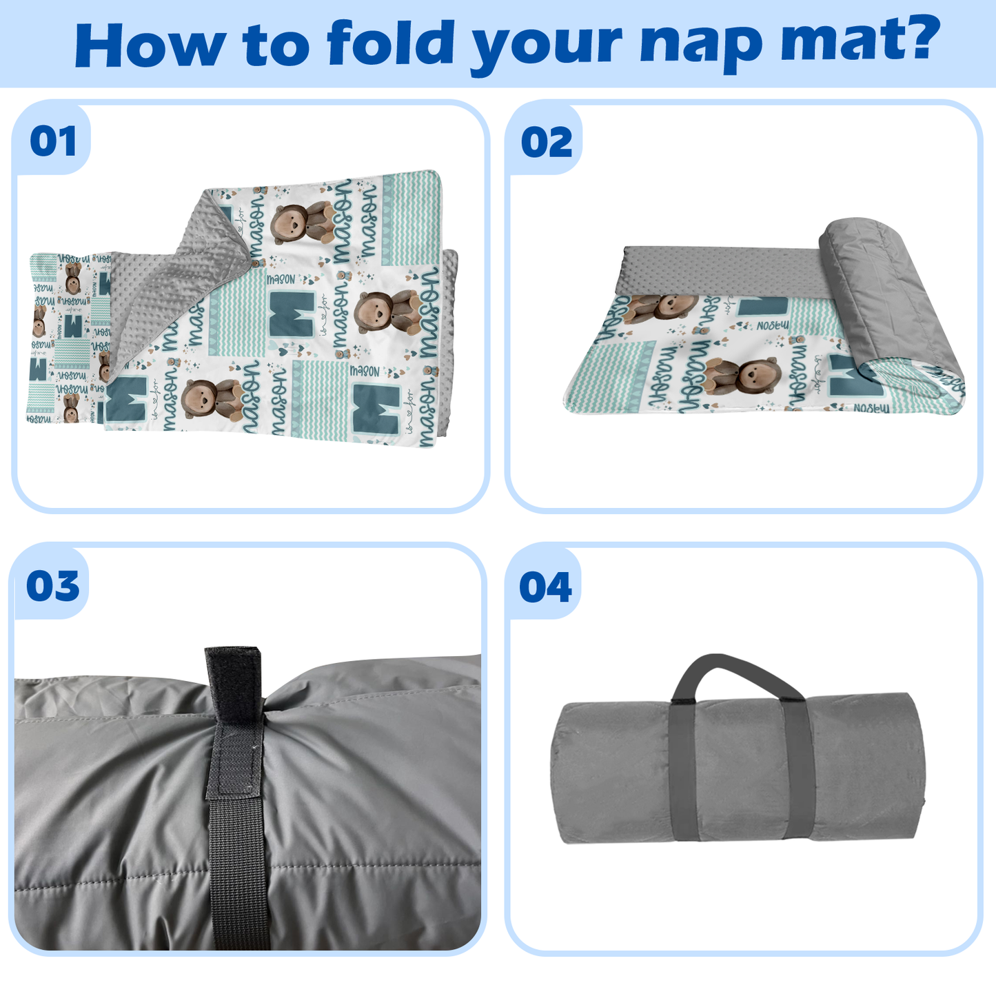 Personalized Nap Mat Zoo 02 Edition