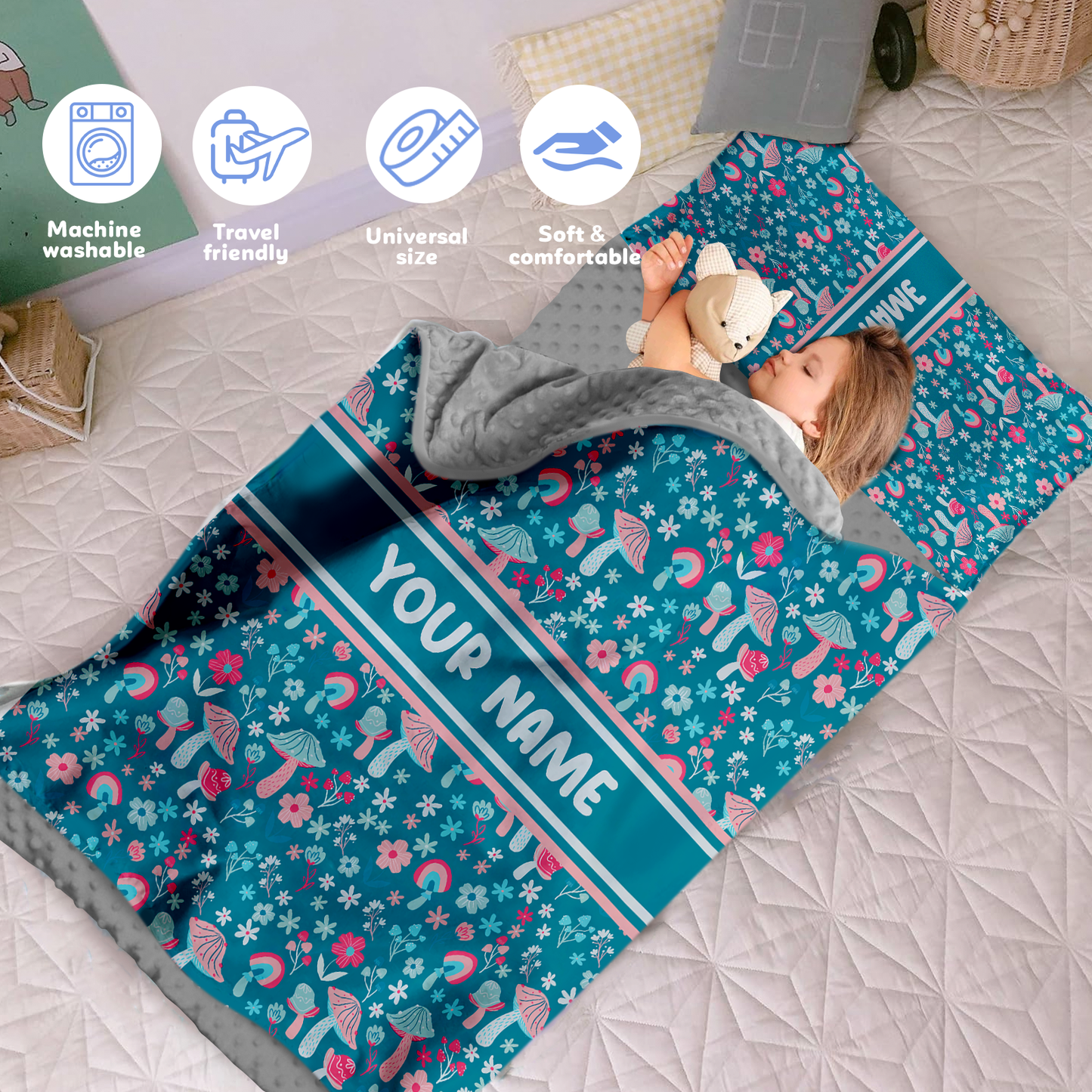 Personalized Nap Mat Mushroom Edition