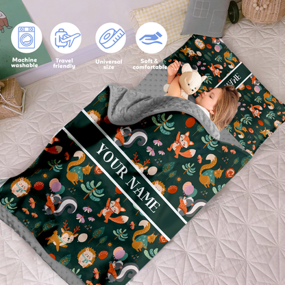Personalized Nap Mat Woodland Animals 02 Edition