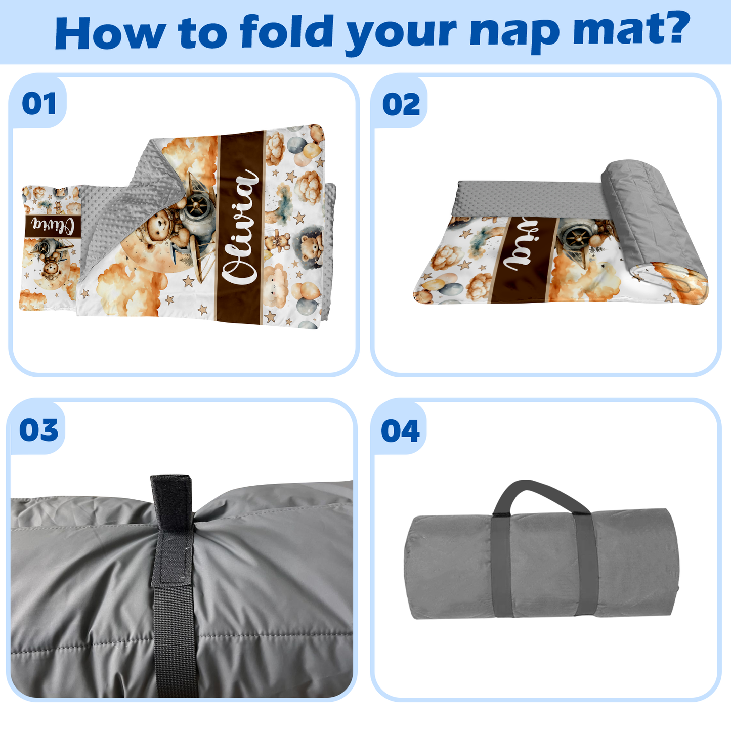 Personalized Nap Mat Teddy Bear Edition