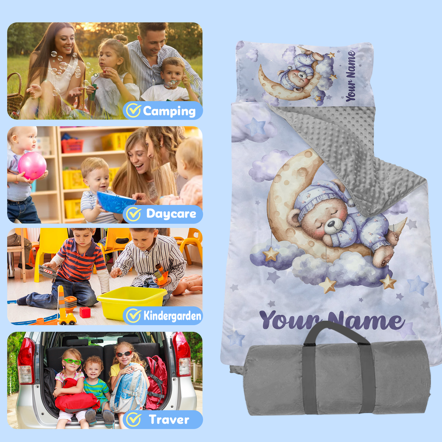 Personalized Nap Mat Teddy Bear 02 Edition