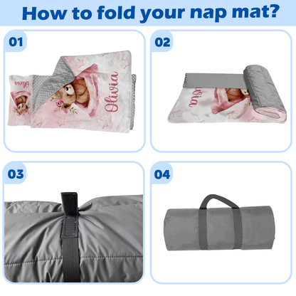 Personalized Nap Mat Teddy Bear 03 Edition