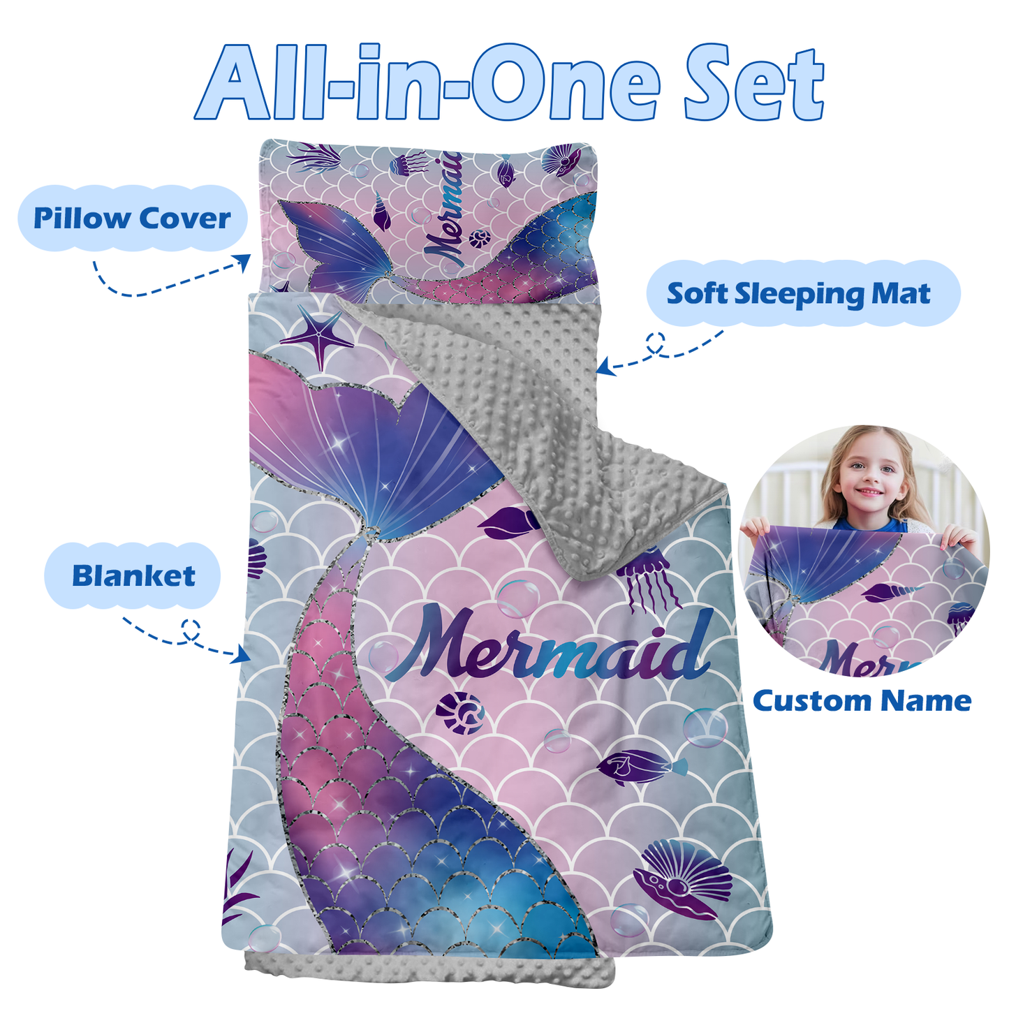 Personalized Nap Mat Mermaid 03 Edition