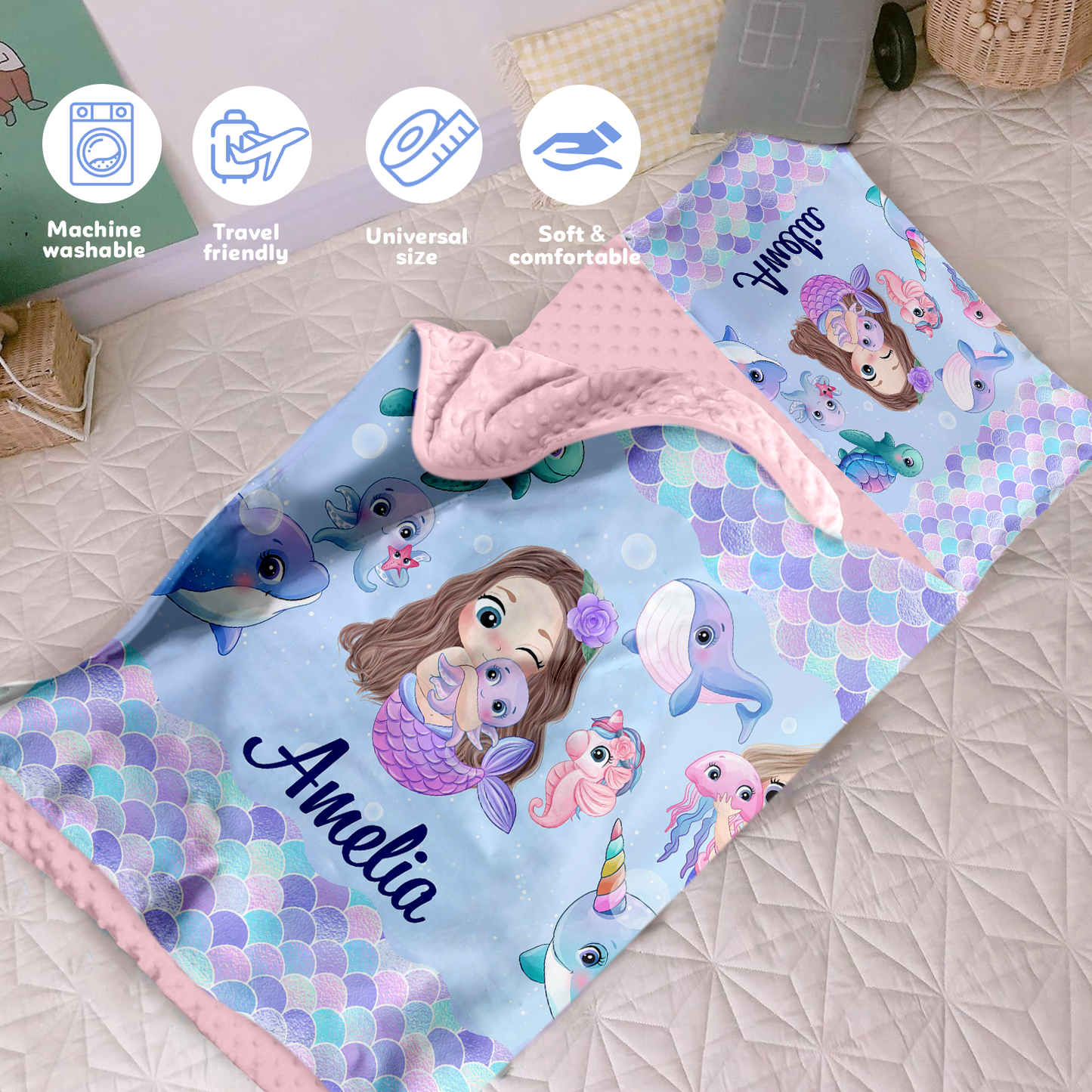 Personalized Nap Mat Mermaid 04 Edition