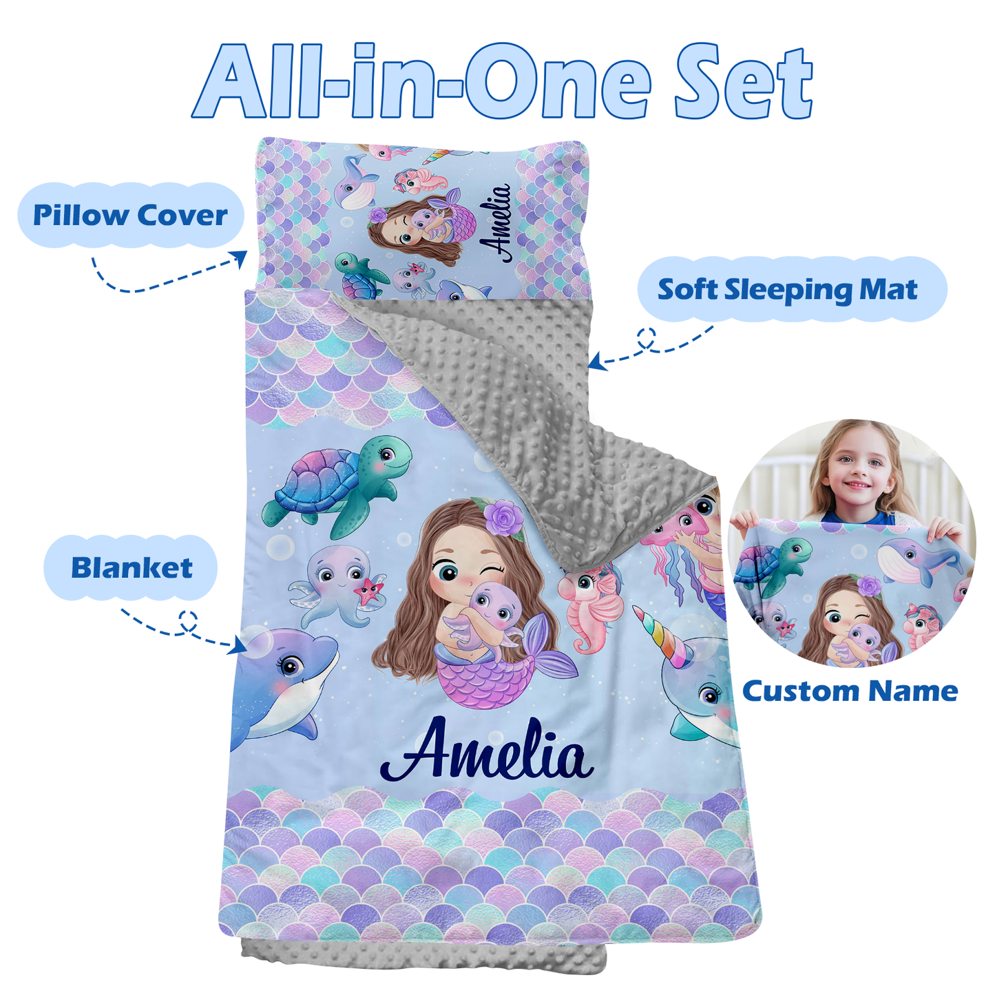 Personalized Nap Mat Mermaid 04 Edition