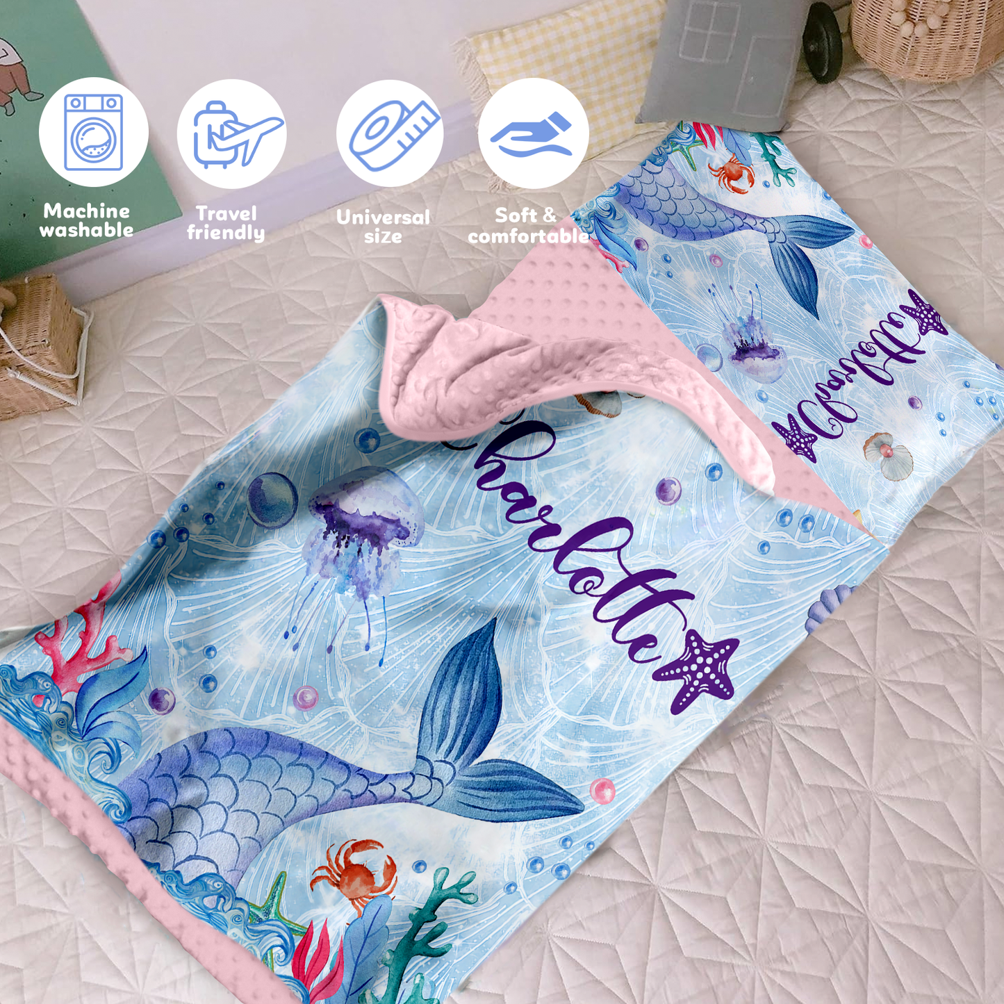 Personalized Nap Mat Mermaid 05 Edition