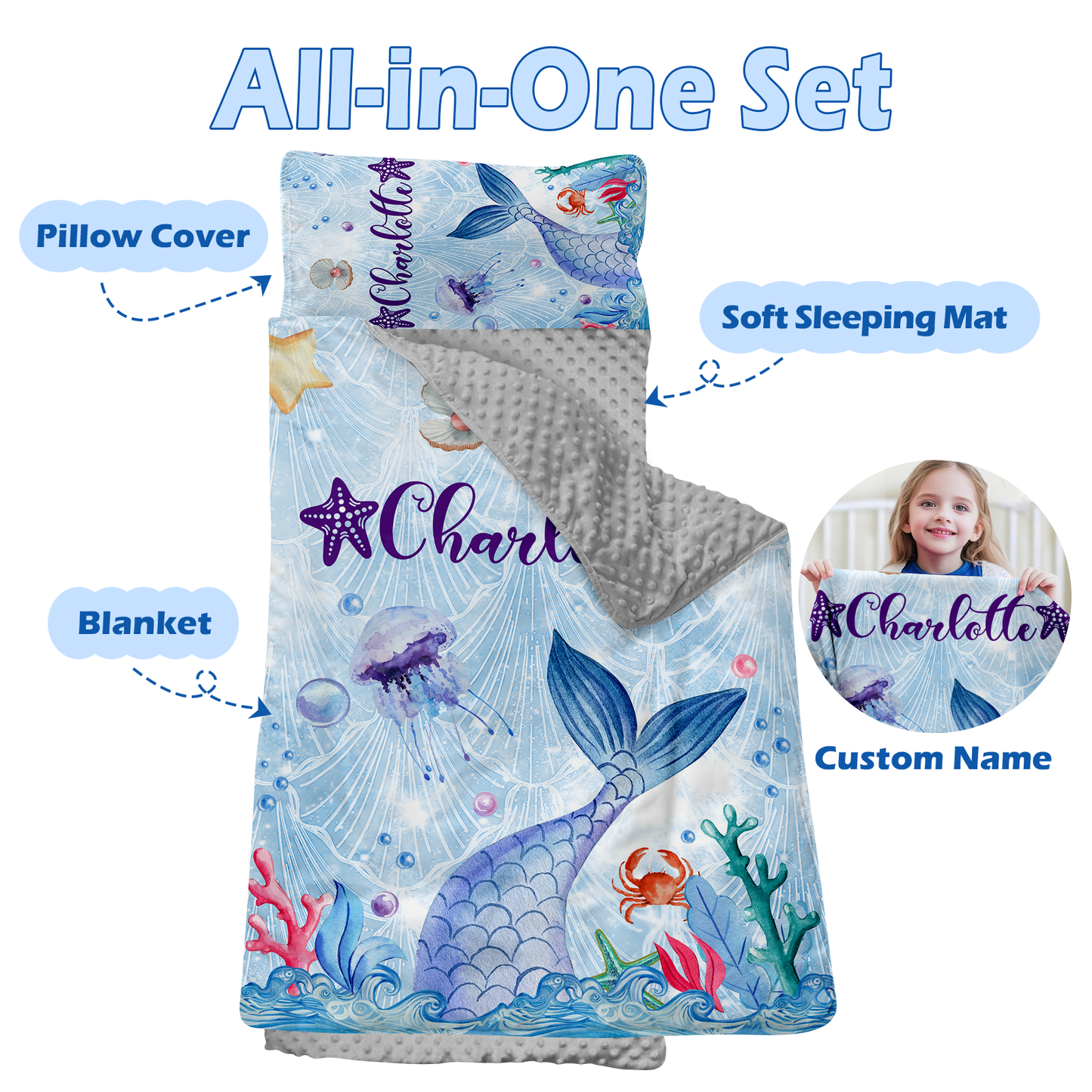 Personalized Nap Mat Mermaid 05 Edition