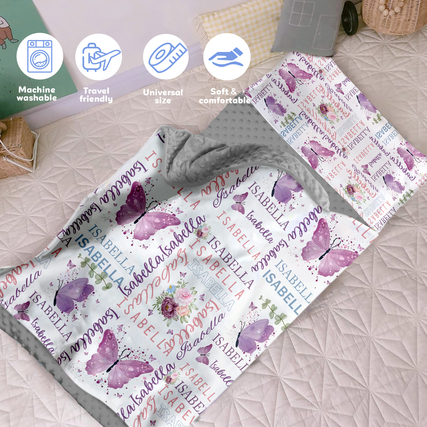Personalized Nap Mat Butterfly 02 Edition