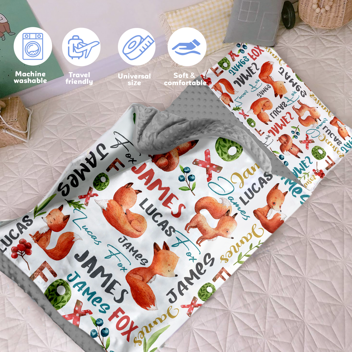 Personalized Nap Mat Woodland Animals 04 Edition