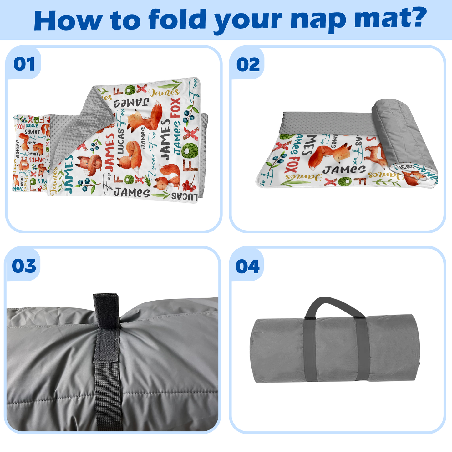 Personalized Nap Mat Woodland Animals 04 Edition