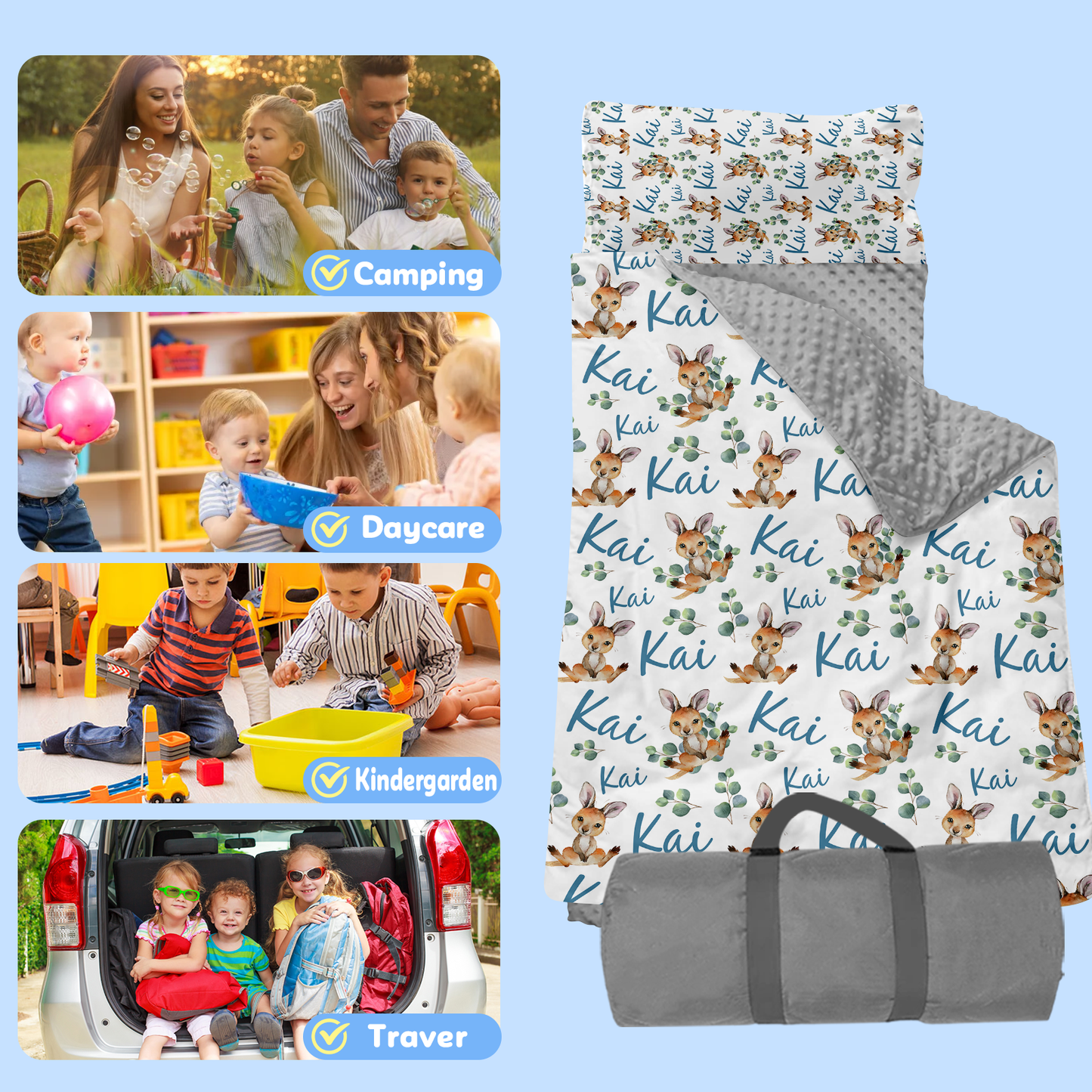 Personalized Nap Mat Kangaroo Edition