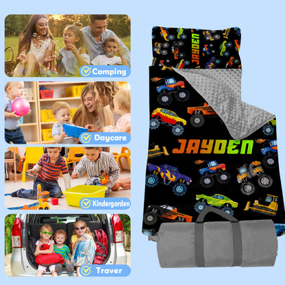 Personalized Nap Mat Monster Truck Edition