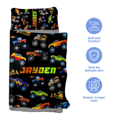 Personalized Nap Mat Monster Truck Edition